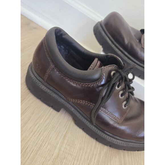 Skechers Y2K 90s Platform Chunky Lug Vintage Shoes 10.5 Brown Burgundy Leather main image 6